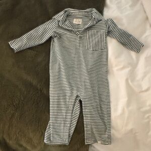 Me & Henry Green and Cream One-Piece Romper